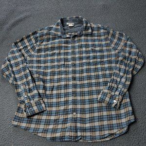 Carbon 2 Cobalt Plaid Flannel Button Shirt Multicolor Mens M Medium Long Sleeve